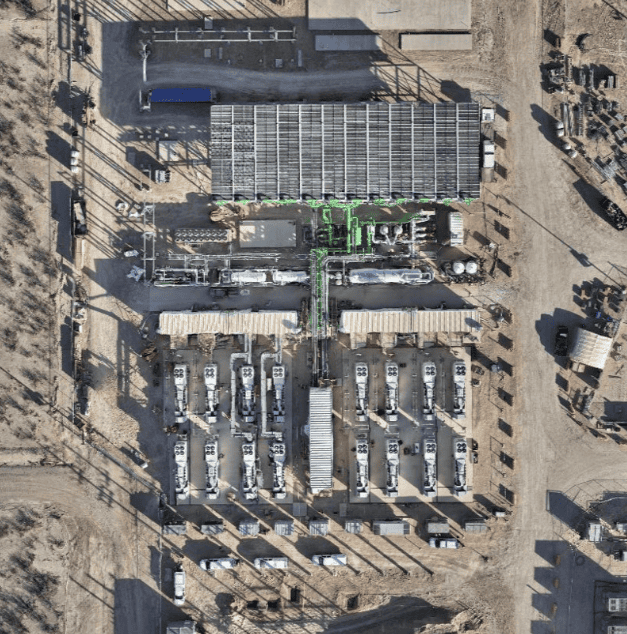 Electric Hydrogen’s 100MW PEM electrolyser plant utilizing dry cooling at Infinium’s Project Roadrunner e-SAF facility in Pecos, Texas (USA).