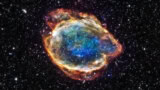 Telescope image of the remnants of a type 1a supernova