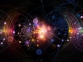Atomic illustration with electrons