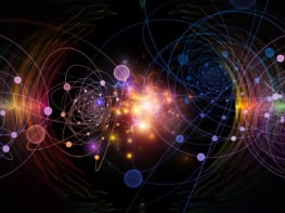 Atomic illustration with electrons