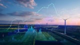 Green energy and the economy illustration