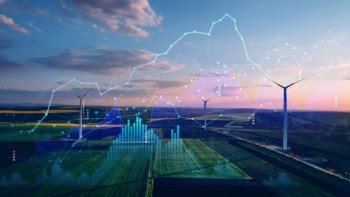 Green energy and the economy illustration