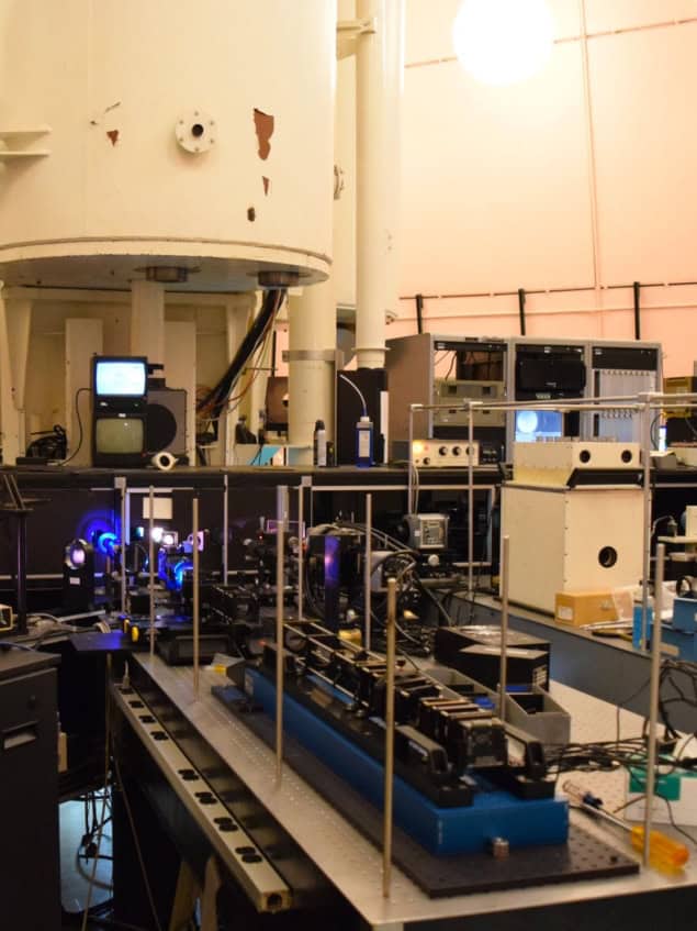 Photo of the custom-built telescope being tested at the Dunn Solar Telescope