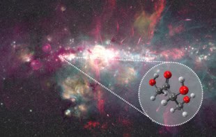 Composite image showing erythrulose in an interstellar gas cloud