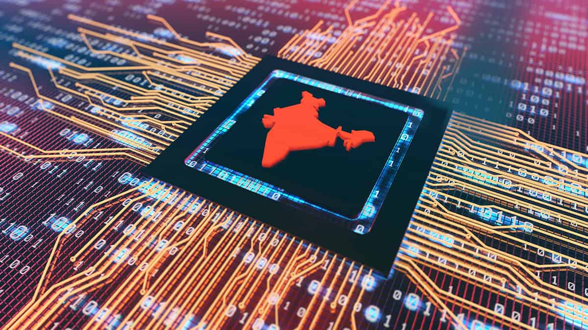 Map of India inside a computer chip
