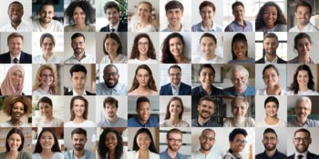 Mosaic of diverse faces