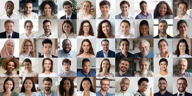 Mosaic of diverse faces