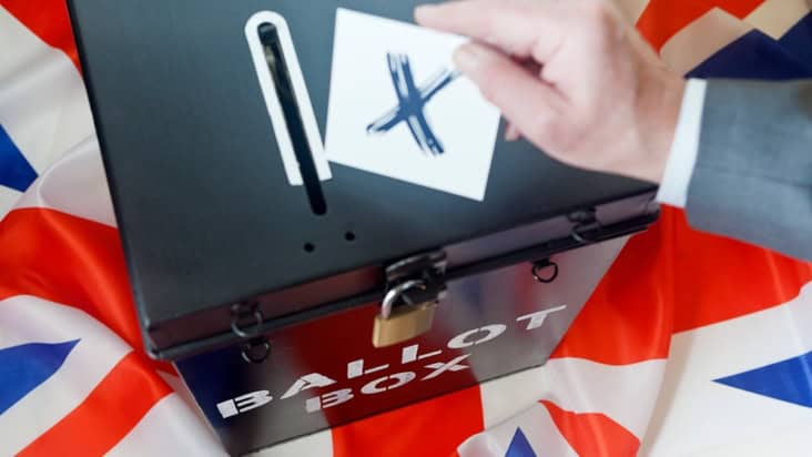 Photo of someone casting a ballot