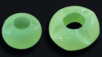 Photo of a structure with topologically-induced dimples
