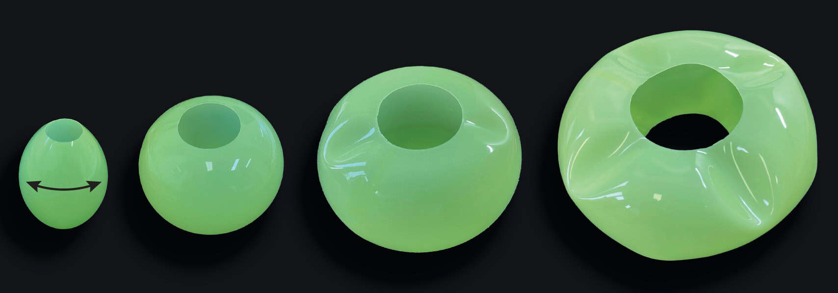 Photo of a structure with topologically-induced dimples