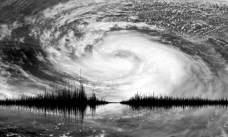 Montage of hurricane and earth