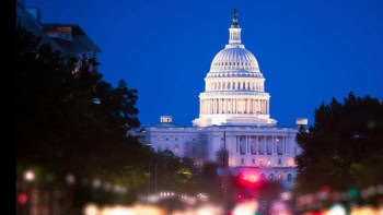 Capitol Hill at night