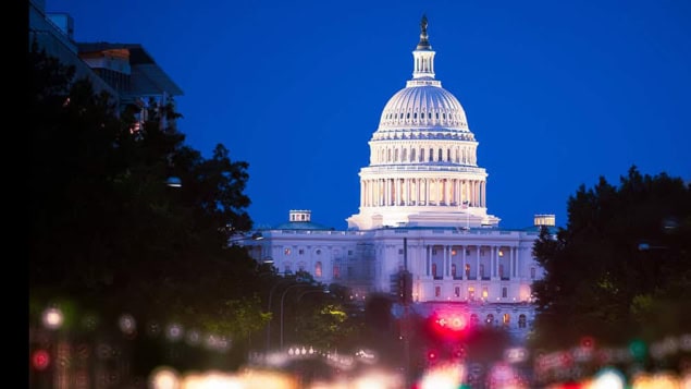 Capitol Hill at night