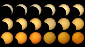 Photo montage of solar eclipse