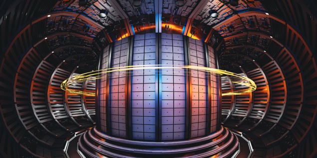 Rendering of inside a fusion tokamak