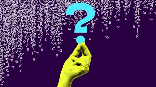 Wordwave logo hand holding a question mark