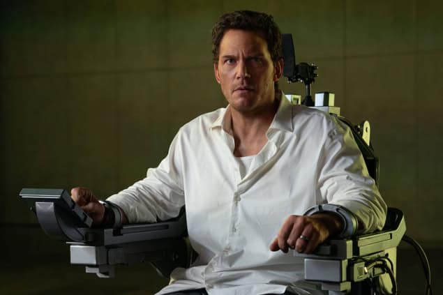 Chris Pratt in a still from the film Mercy