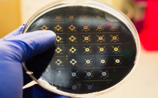 Microfluidic chips on a silicon wafer