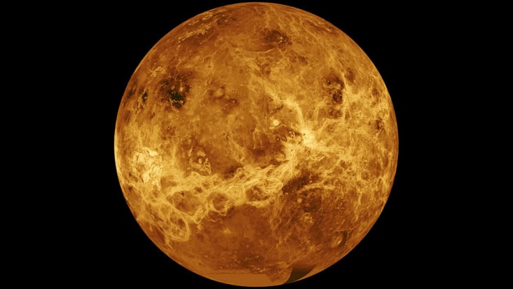 computer-simulated globe of Venus
