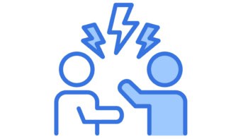 Cartoon of two characters having an argument