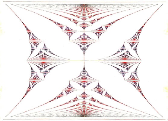Hofstadter’s butterfly diagram in red and black