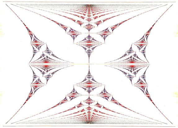 Hofstadter’s butterfly diagram in red and black