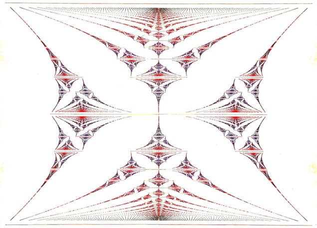 Hofstadter’s butterfly diagram in red and black