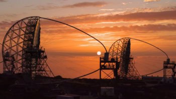 LST array in La Palma at sunset