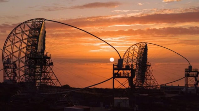 LST array in La Palma at sunset