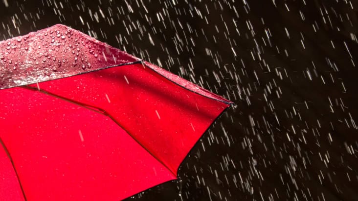 Umbrella and rain
